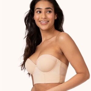 Lively Beige The Low Back Strapless Bra Toasted Almond 36D tan cream